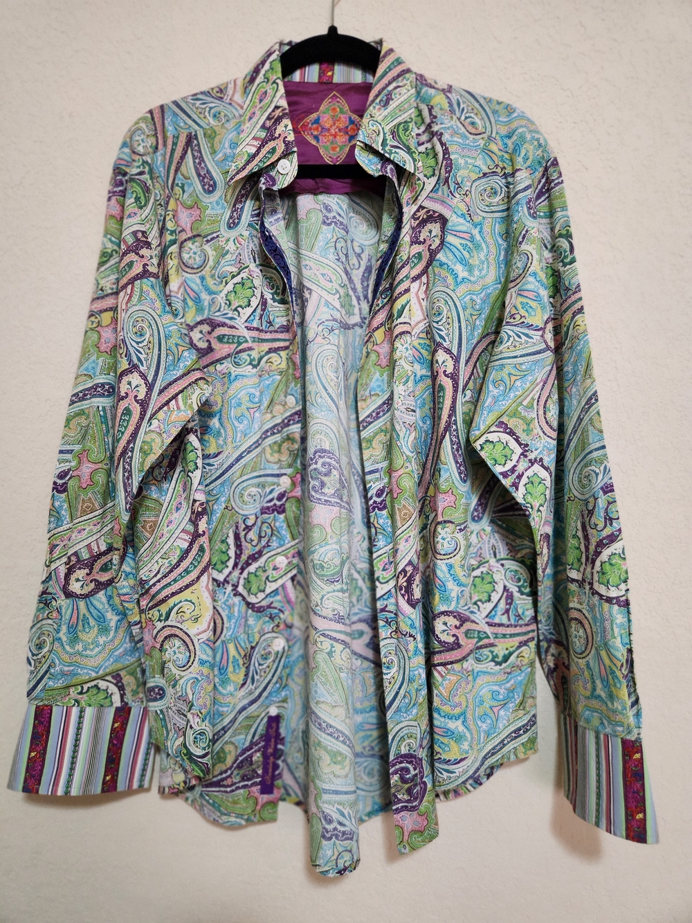 Robert Graham "Hudson" Paisley Button-Down Shirt Men's Size Large - Picture 2 of 13